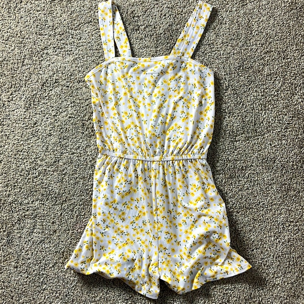 Girls spring flower romper